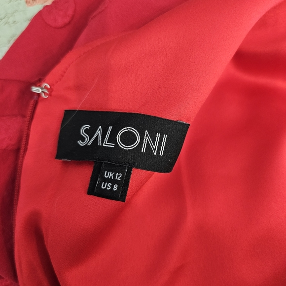 Saloni Red Silk Dot Dress - Picture 6 of 6